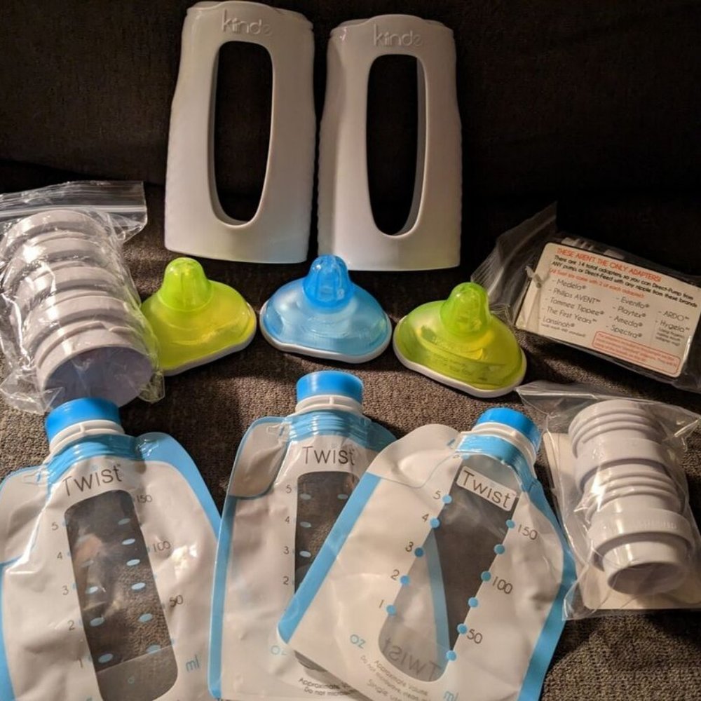 Kinde Twist Latch Nipple Slow/Medium Flow w pumping adapters * New Baby Bottles